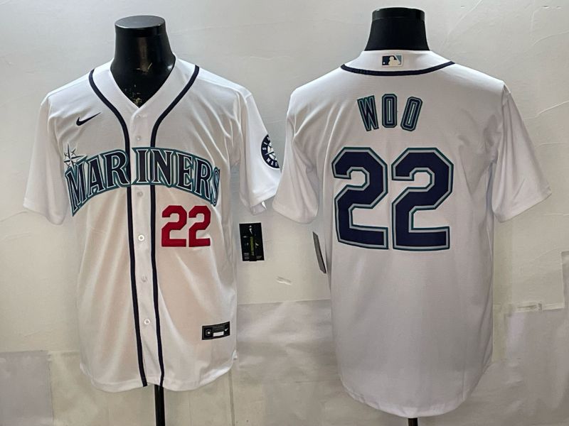 Men Seattle Mariners #22 Woo White Game 2026 Nike MLB Jersey style 009